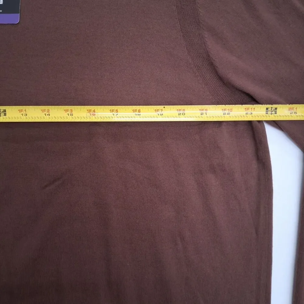 Express Brown Cotton Blend Business Casual Crewneck Sweater Lightweight Size 2XL